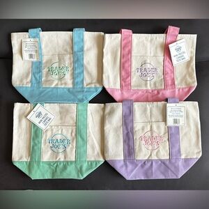 Trader Joe's - Mini Pastel Canvas Tote Bags 
SET of 4 total bags
